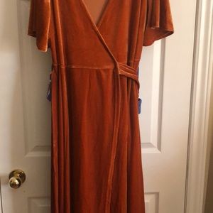 Jessakae Twilight Velvet Wrap Dress in Sunset